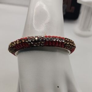 Elegant Red and Gold Bracelet